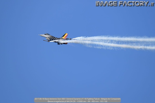 2017-09-16 Base Aerienne Sion 0501 General Dynamics F-16 Fighting Falcon - Belgian Air Component
